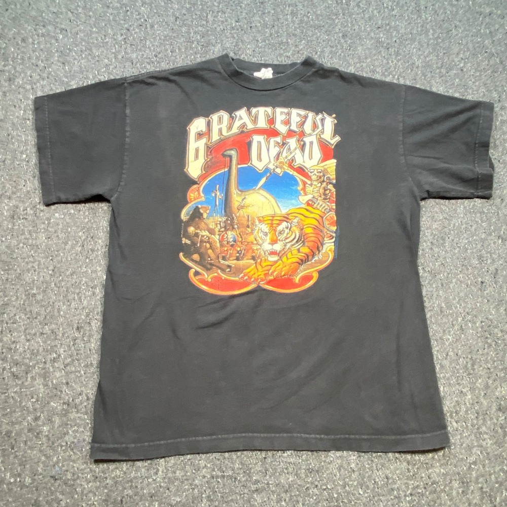 Grateful Dead Shirt Sz XL Mens Black Rick Griffin Tiger 1995 Vintage Cronies USA